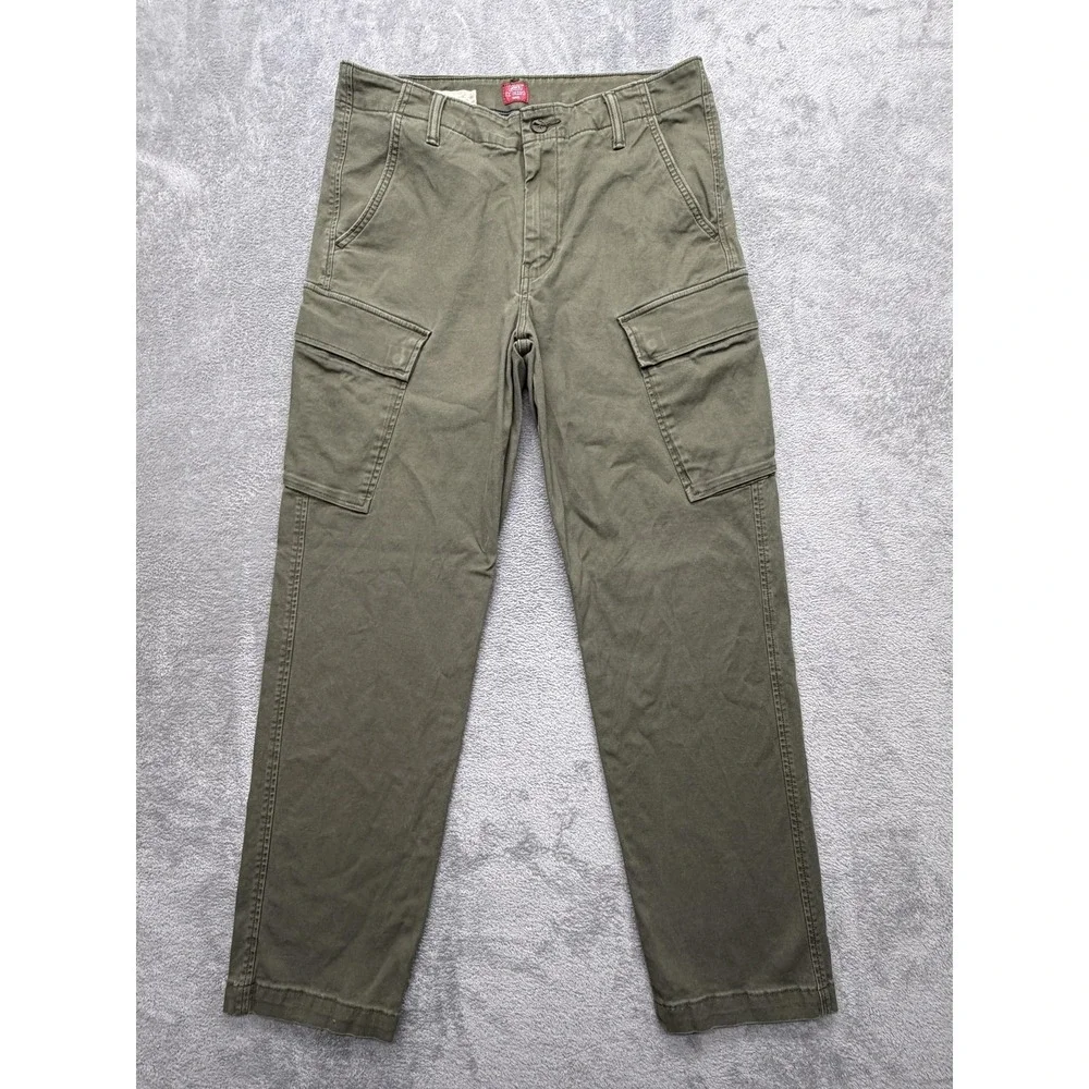 Levi's Pants‎ Mens Measured 34x30 Green Cargo Relaxed Fit Canvas Workwear